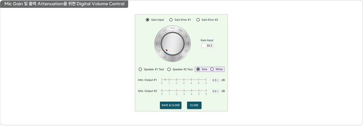 Mic Gain   Attenuation  Digital Volume Control
