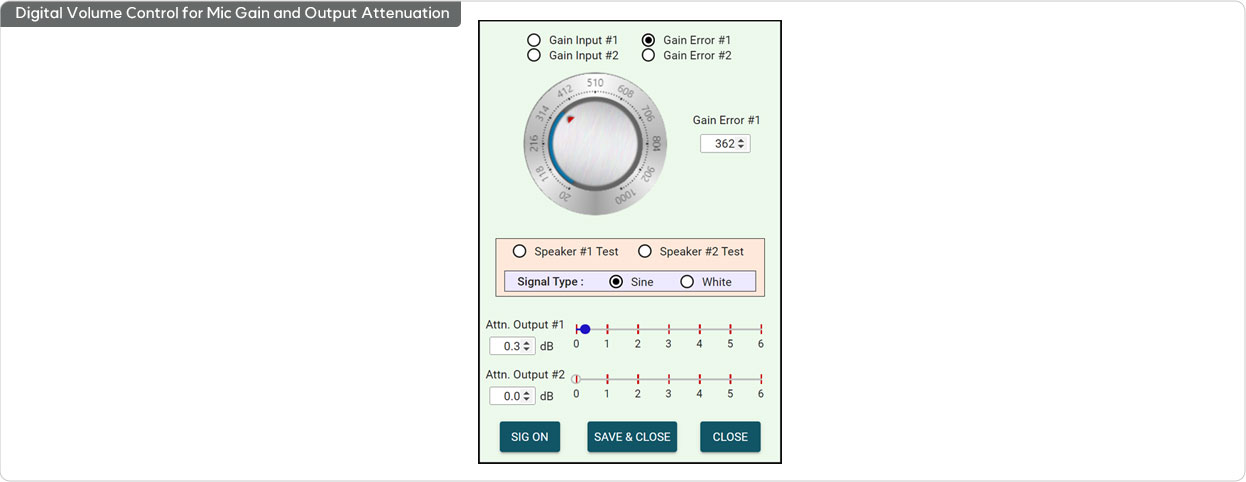 Digital Volume Control for Mic Gain and Output Attenuation